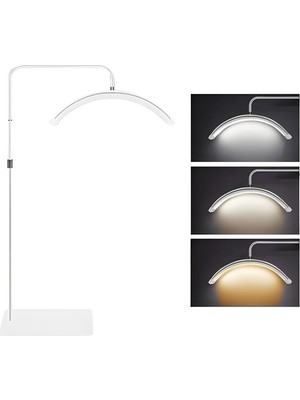 Ahes 360° Dönebilir 28 Inç LED Ay Lamba | Ayarlanabilir Yükseklik | Süper Parlaklık | 3 Renk Modu | Cilt Bakımı, Kirpik, Tırnak & Güzellik Salonu Profesyonel Aydınlatma Lambası