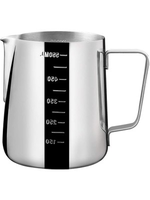 Ahes Paslanmaz Çelik Sütlük - Barista Süt Isıtıcı & Köpürtücü | Latte Art Pitcher | Küçük & Büyük Boy Seçenekli, Ocak Üstü Çelik Süt Potu (550 Ml)
