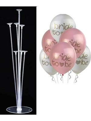 Ahes Adet 12 Inç Balon ve Balon Standı (Bride To Be)