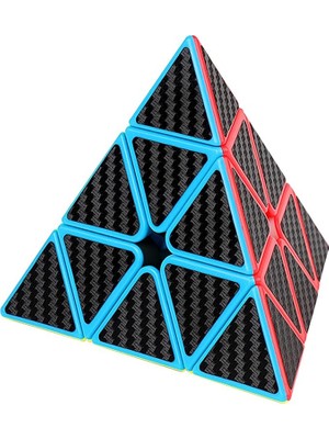Ahes 3x3 Piramit Hız Küp Karbon Fiber Etiket Bulmaca Küp 3X3X3 Hız Küp Üçgen Sihirli Küp Bulmaca Oyuncak Sihirli Küp Bulmacalar