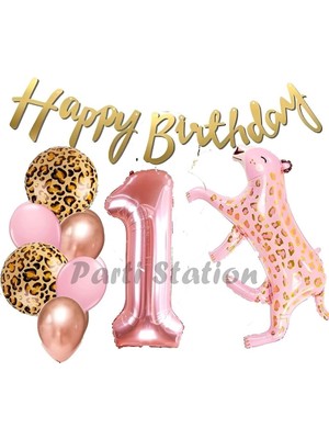 Ahes Leopar 1 Yaş Balon Set Pspinkleo