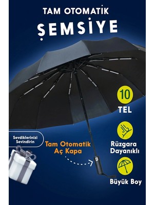 Maison Luré Tam Otomatik Rüzgarda Kırılmayan Profesyonel Şemsiye