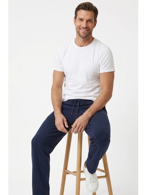 Morro Erkek Esnek Belli Minimal Logo Detaylı Klasik Kesim Pijama Altı Battal Beden