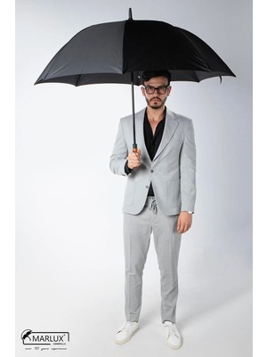 Maison Luré 8 Fiber Telli Rüzgara Dayanıklı Büyük Otomatik Şemsiye Siyah