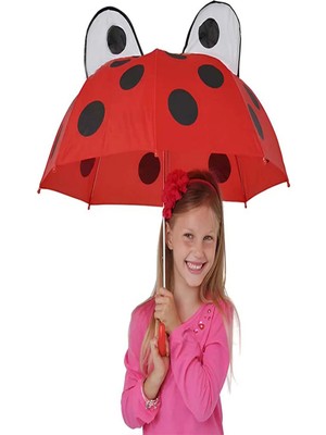 Maison Luré Uğur Böceği Desenli Çocuk Şemsiyesi Kulaklı 60 cm