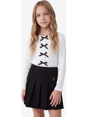 Koton Kız Çocuk T-Shirt 7WKG10064AK Ekru