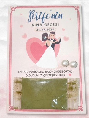 The Bıggest Impact 72 Adet Kişiye Özel Dans Eden Gelin Damat Tasarımlı Inci Küpeli Stick Kına - Söz, Düğün ve Kına Hediyeliği