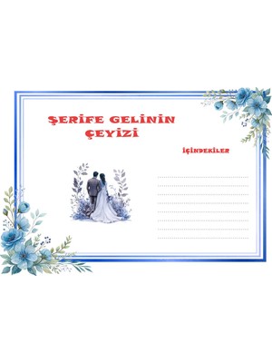 The Bıggest Impact 10 Adet Kişiye Özel Gelin Çeyizi Koli Etiketi Sticker A4 – Renkli Kutu, Bohça, Koli Etiketi