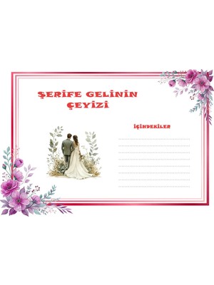 The Bıggest Impact 20 Adet Kişiye Özel Gelin Çeyizi Koli Etiketi Yapışkanlı Sticker A4 – Kutu, Bohça, Koli Etiketi