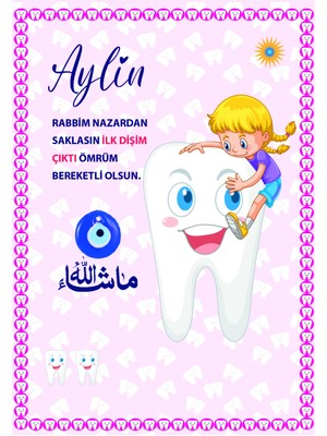 The Bıggest Impact 72 Adet Kız Bebek Kişiye Özel Ilk Diş Buğdayı Hediyelik Dağıtmalık Inci Küpe Kartı - Hazır Dağıtımlık Paket
