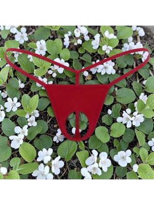 Kadın Kırmızı Özel Tasarım Fantezi String Külot Mery Woman