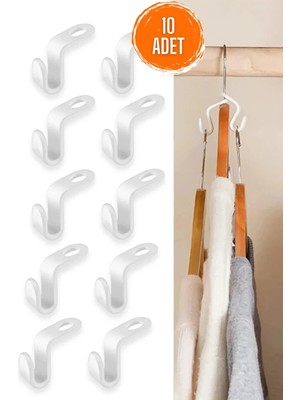 Askı Çoğaltıcı Kanca 5 Adet Gömlek Pantolon Tişört Düzenleyici Klips Kapı Arkası Askılık Organizer