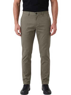 Deepsea Erkek Yeşil Modern Fit Likralı Kumaş Pantolon Günlük & Ofis Kullanımı 2602020