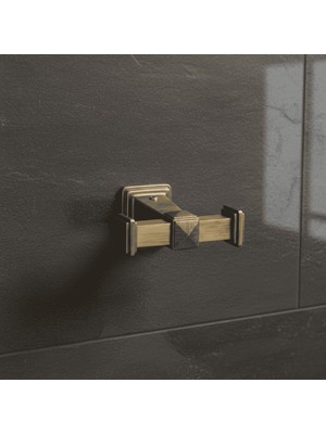 Elovias System Dorik İkili Askılık Antik Sarı Renk (BA1036 012 ABM)