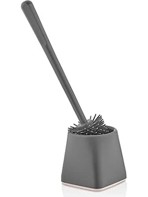 Odea Gri Akrilik Tuvalet Fırçası Silindir Standlı 34CM Kolay Temizlik - 3371