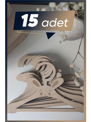 Odea Woodnest Ahşap Mdf Çocuk Askısı 15 Adet Sevimli Askılık Bebek Askılığı