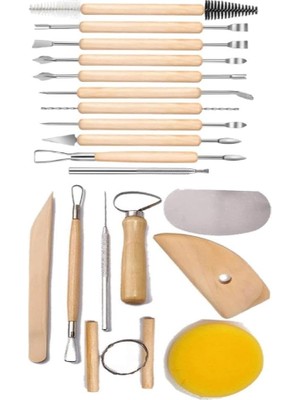 Odea Artlantis Seramik ve Çömlek Şeillendirme Seti 19 Parça 1 Paket Kil Modelaj Modelleme Heykel Şelillendirici Hobi Sanatsal