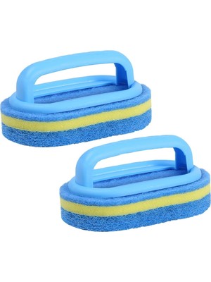Mythriva Trketk 2 Adet Temizleme Fırçası, Çok Amaçlı Ovma Süngeri Fırçası, Sünger Fırça, El Fırçası, Temizlik Süngeri, Banyo, Mutfak, Küvet, Tuvalet, Duvar Zemini Için Konforlu Ergonomik Saplı