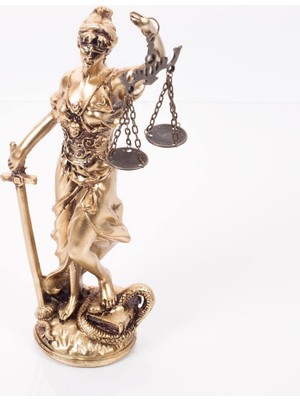 Mythriva Ofistike 20CM Altın Rengi Adalet Heykeli Themis Biblosu