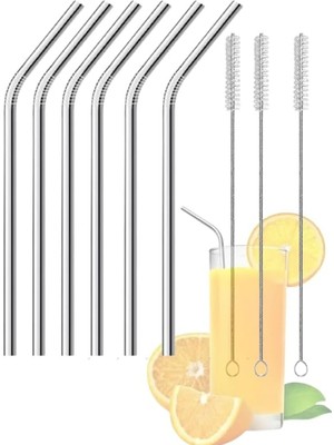 Mythriva Tr 9 Parça Paslanmaz Çelik Pipet Seti ve Çubuk Pipet Temizleme Fırçası