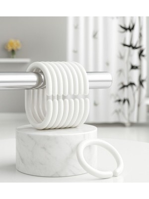 Mythriva Tr Banyo Duş Perdesi Halkası, 1 Yaş, 719911, Beyaz