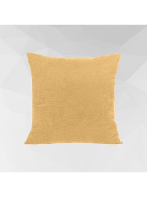 Mythriva Tr Cortibo Barcelona Kadife Dokulu Kırlent Kılıfı 45X45CM (Koyu Sarı)