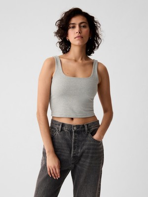 Gap Kadın Gri Compact Jersey Crop Atlet