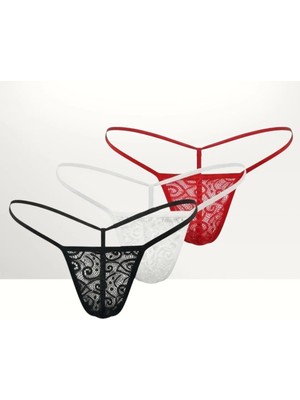 Beruflic Kadın Premium Dantelli G-String 3’lü Külot Takımı Under Moda