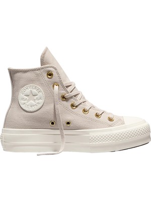CA18386C Converse Chuck Taylor All Star Lıft Sıde Zıp Kadın Spor Ayakkabı Krem