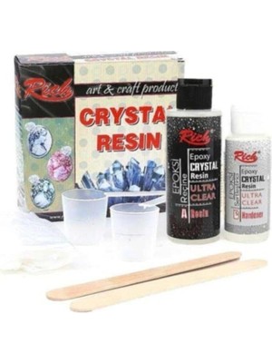 Rich Epoxy Crystal Resin Ultra Clear, 130 + 65 Cc, Şeffaf, Reçine ve Sertleştirici Seti