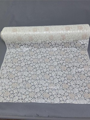 Odea Başak Ev TEKSTILI(3489) Pvc Küpür Dantel Raf ve Dolap Örtüsü Runner (Beyaz) Beyaz-50 x 200