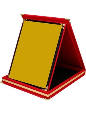 Hediyenvar Kadife Albüm Plaket Metal Üzerine Fotoğraf Baskılı Kırmızı Yıldönümü Mezuniyet Hediyesi