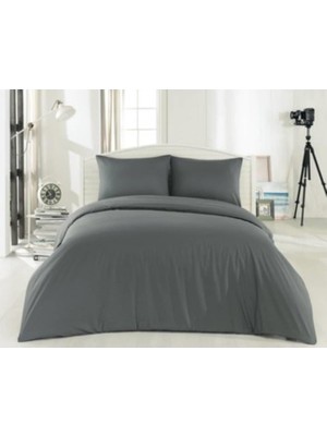 Odea Tr Çift Kişilik Pamuklu Ranforce Lastikli Nevresim Takımı 200X220 - Koyu Gri