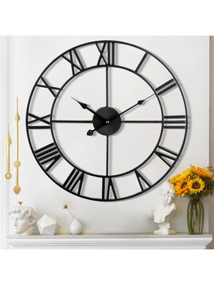 Odea Tr Duvar Saati Modern Neredeyse Sessiz, Tik Tak Sesi Yok -47 cm Çap Roma Rakamları Duvar Saatleri Modern Oturma Odası Duvar Saati Vintage Yatak Odası Mutfak Ofis Için Kır Evi Tarzı Endüstriyel