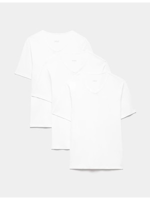 Marks & Spencer Pure Cotton 3-Pack Short Sleeve Undershirt Set