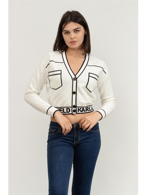 Karl Lagerfeld Kadın Hırka Beyaz