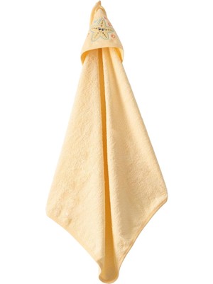 Odea Tr Seasparkle Kapüşonlu Bebek Havlusu – Deniz Yıldızı NAKIŞLI,75X80 Cm, Soft Cotton (Sarı)