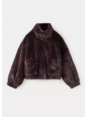 MANGO Kids Kürk görünümlü ceket