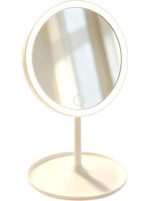 Odea Tr LED Işıklı Makyaj Aynası, 3 Farklı Işık Modu, 360 Derece Döndürülebilir, Dokunmatik Tuşlu (Oval Beyaz)
