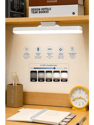 Odea Tr Şarjlı Mıknatıslı Ders Çalışma Okuma Lambası Parlaklık Işık Rengi Ayarlanabilir 28 cm 1613