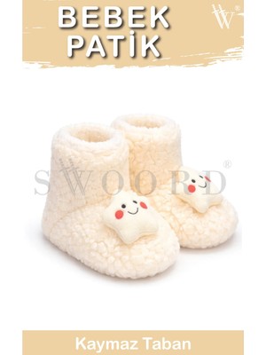 Swoord Peluş Astarlı ve Yüzeyli Kaydırmaz Taban Çocuk Patik Çocuk Panduf