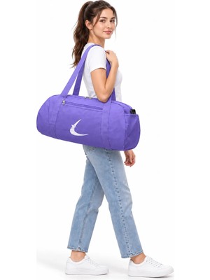 Harmela Lila Renkli Ayarlanabilir Askısı Unisex Spor Çantası Seyahat Çantası ve Fitness Çantası
