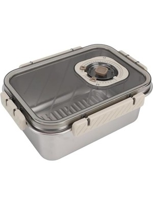 Odea Mallart® Paslanmaz Çelik Saklama Kabı, Tarih Indikatörlü Sızdırmaz Bento Yemek Kabı, Kilitli Kapaklı Ev Akıllı Gıda Koruyucu Sefer Tası (1.6lt Dikdörtgen)