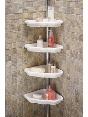 Odea Banyo Köşe Rafı, Aluminyum, Beyaz