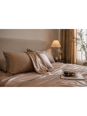 Odea %100 Saf 19 Momme Ipek Yastık Kılıfı 50 cm x 70 cm 1 Adet Sandy Koyu Vizon Fermuarlı
