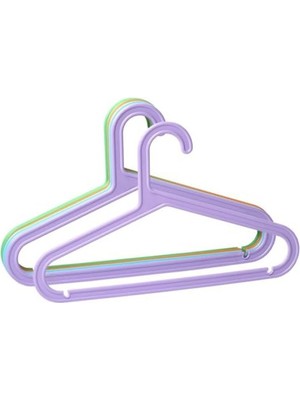 Odea Renkli Plastik Çocuk Elbise Askısı, Slim Model, 8 Adet