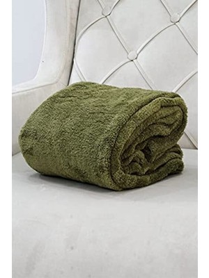 Odea Çift Kişilik Polar Battaniye - Peluş, 220 x 230 Cm, Haki Renk