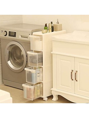 Odea 4 Çekmeceli Tekerlekli Raf, Mutfak ve Banyo Için 84,5 cm Yükseklikte