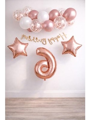 Odea Rose Gold Konsept Doğum Günü Seti, 6 Yaş Için