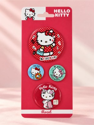 Gifi Kuromi & Hello Kitty Lisanslı 4'lü Rozet Set